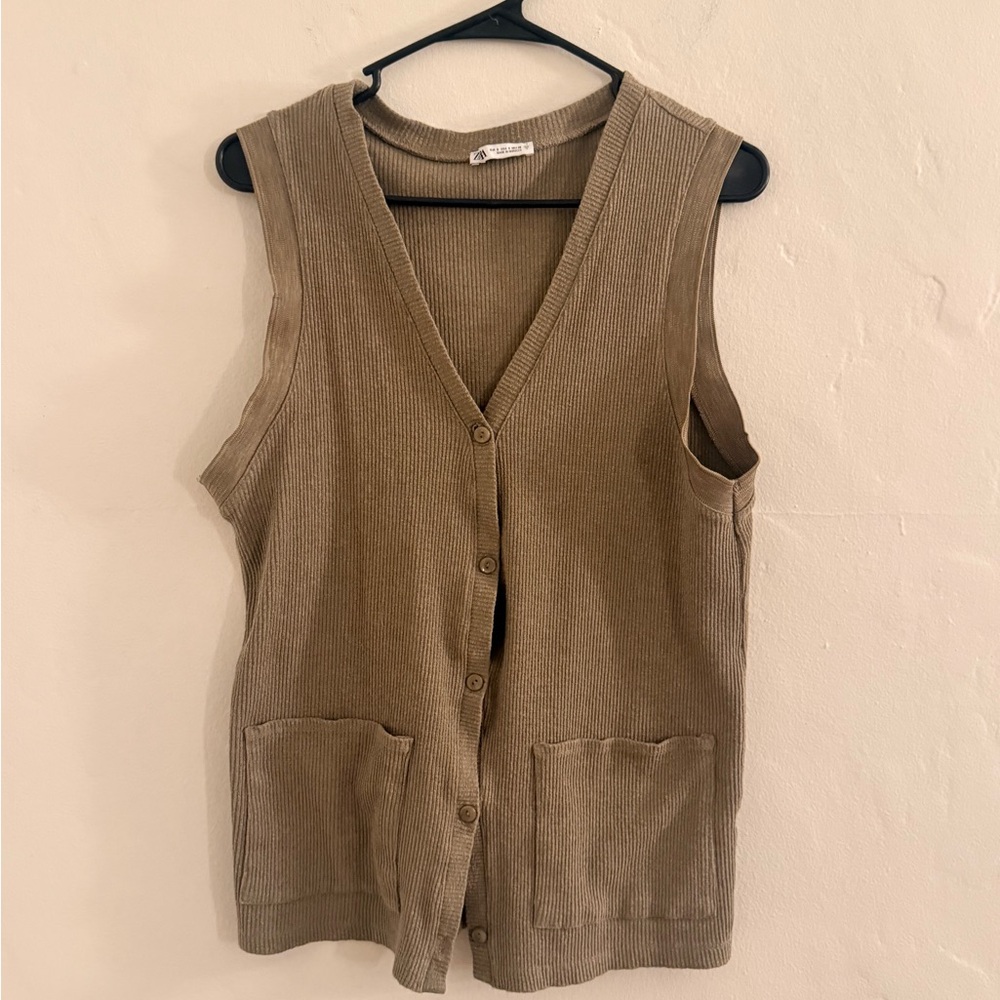 Zara Button Up Vest Top